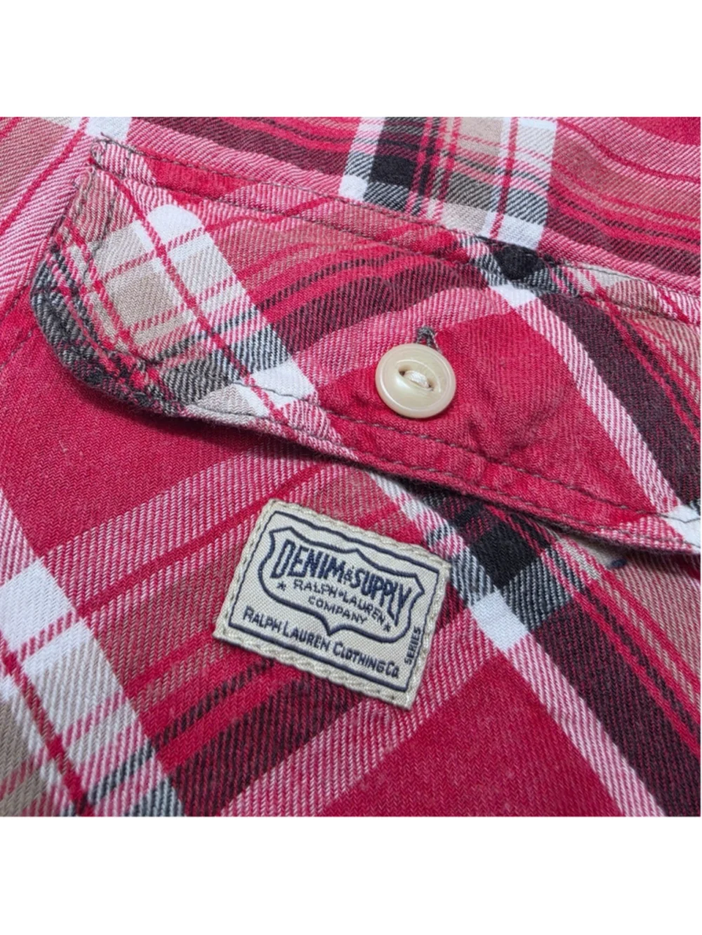 Denim & Supply Ralph Lauren Shirt Mens XL Red Plaid Flannel Button Up